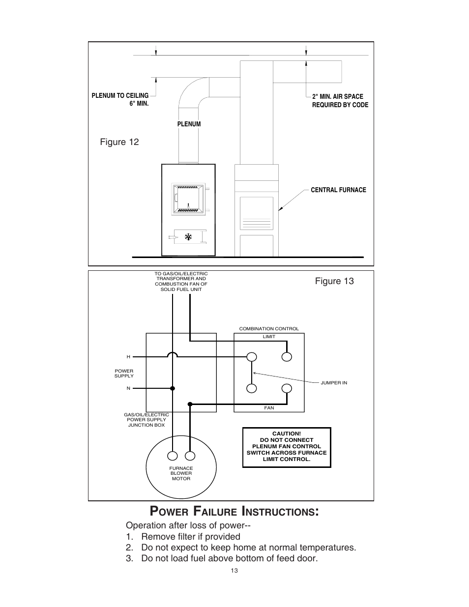 Ower, Ailure, Nstructions | Figure 12, Figure 13 | United States Stove Company 1557M User Manual | Page 13 / 28