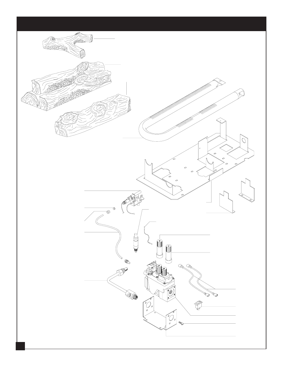 Burner and log assembly | United States Stove Company C9947N User Manual | Page 18 / 43