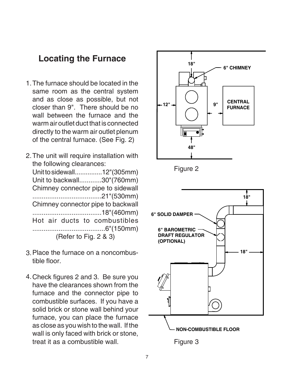 Locating the furnace | United States Stove Company 1500 User Manual | Page 7 / 24