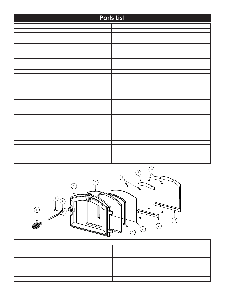 Parts list | United States Stove Company 6300C User Manual | Page 18 / 24