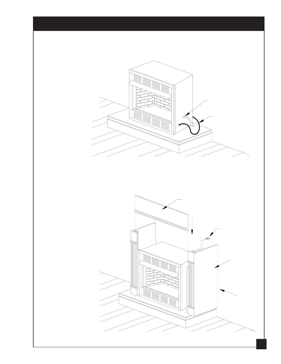 Mantel installation | United States Stove Company VFZC32L User Manual | Page 17 / 32
