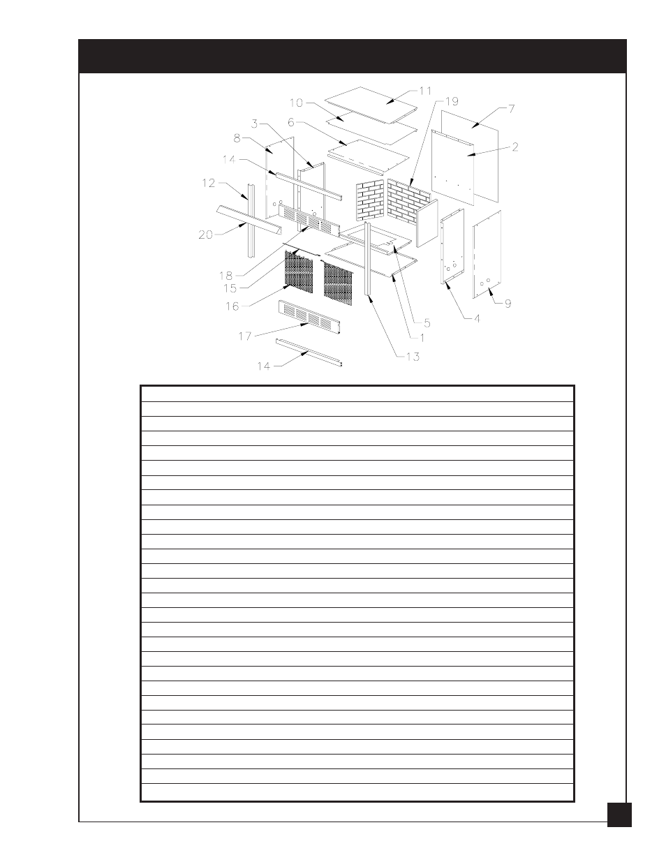 Parts diagram and parts list | United States Stove Company VFZC32L User Manual | Page 25 / 32