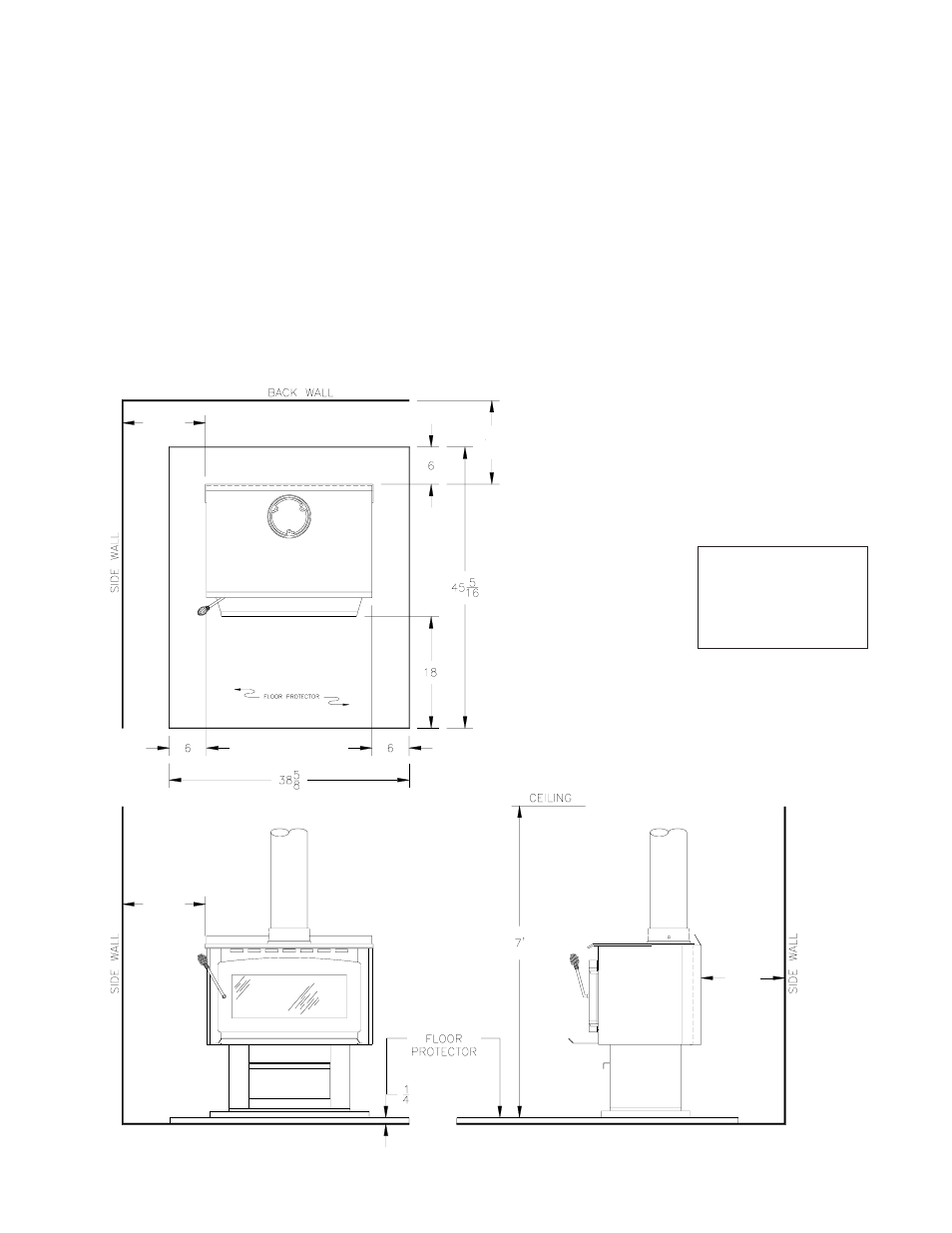 Loca, Minimum clearance | United States Stove Company 2007 User Manual | Page 4 / 16