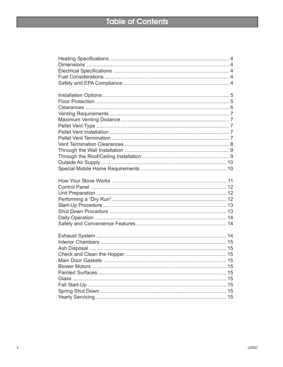 United States Stove Company 5500M User Manual | Page 2 / 20
