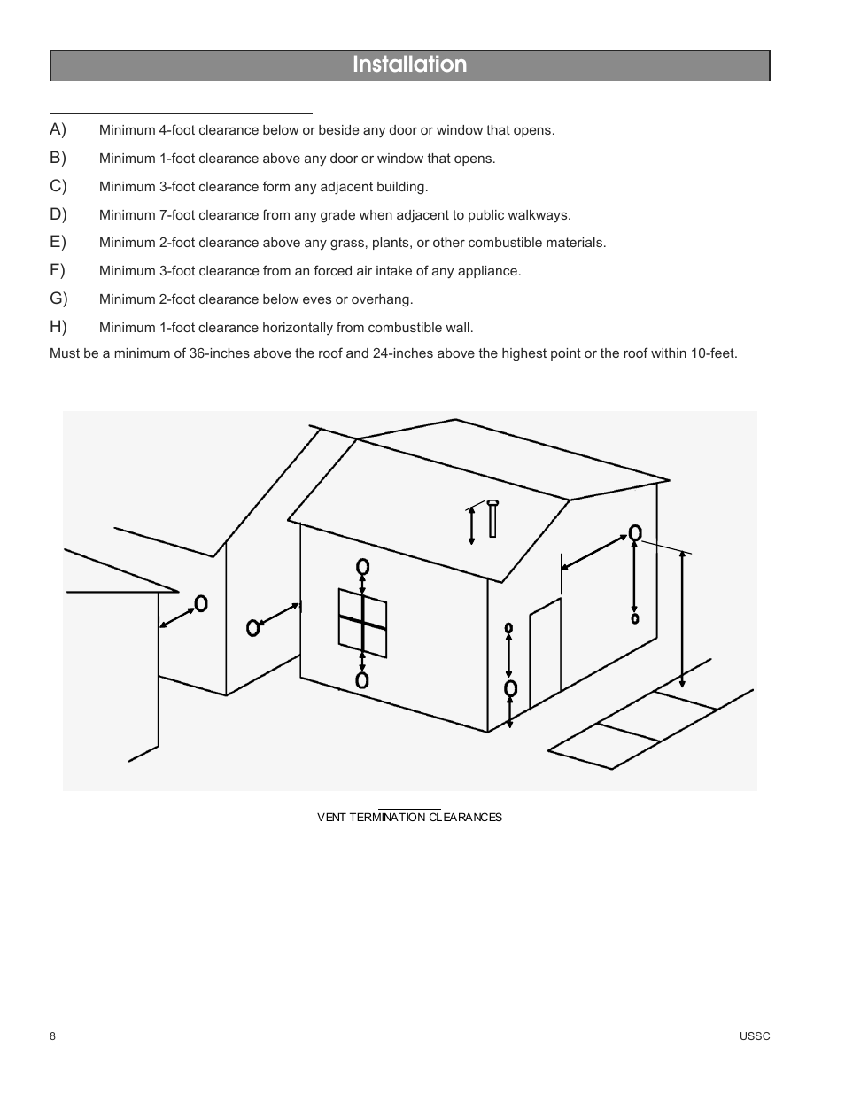 Installation | United States Stove Company 5500M User Manual | Page 8 / 20