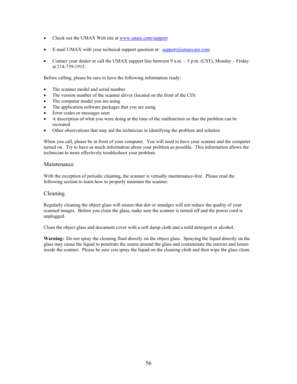 UMAX Technologies Astra 3400 User Manual | Page 56 / 57