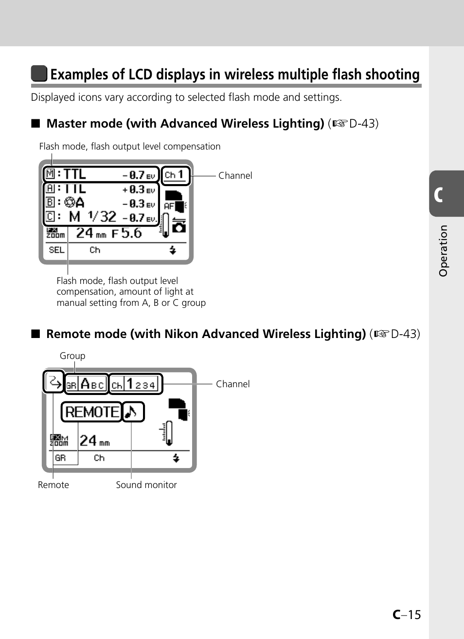 C –15 | Nikon SB-900 User Manual | Page 37 / 142