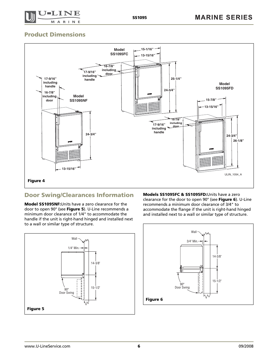 Marine series | U-Line SS1095FC User Manual | Page 6 / 16