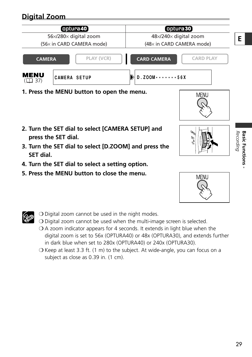 Edigital zoom | U-Line 30 User Manual | Page 29 / 166