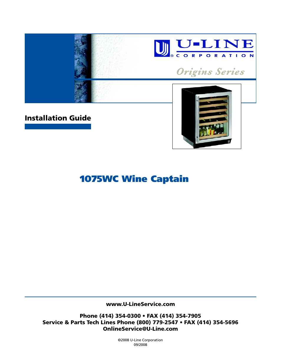 U-Line 1075WC User Manual | 8 pages