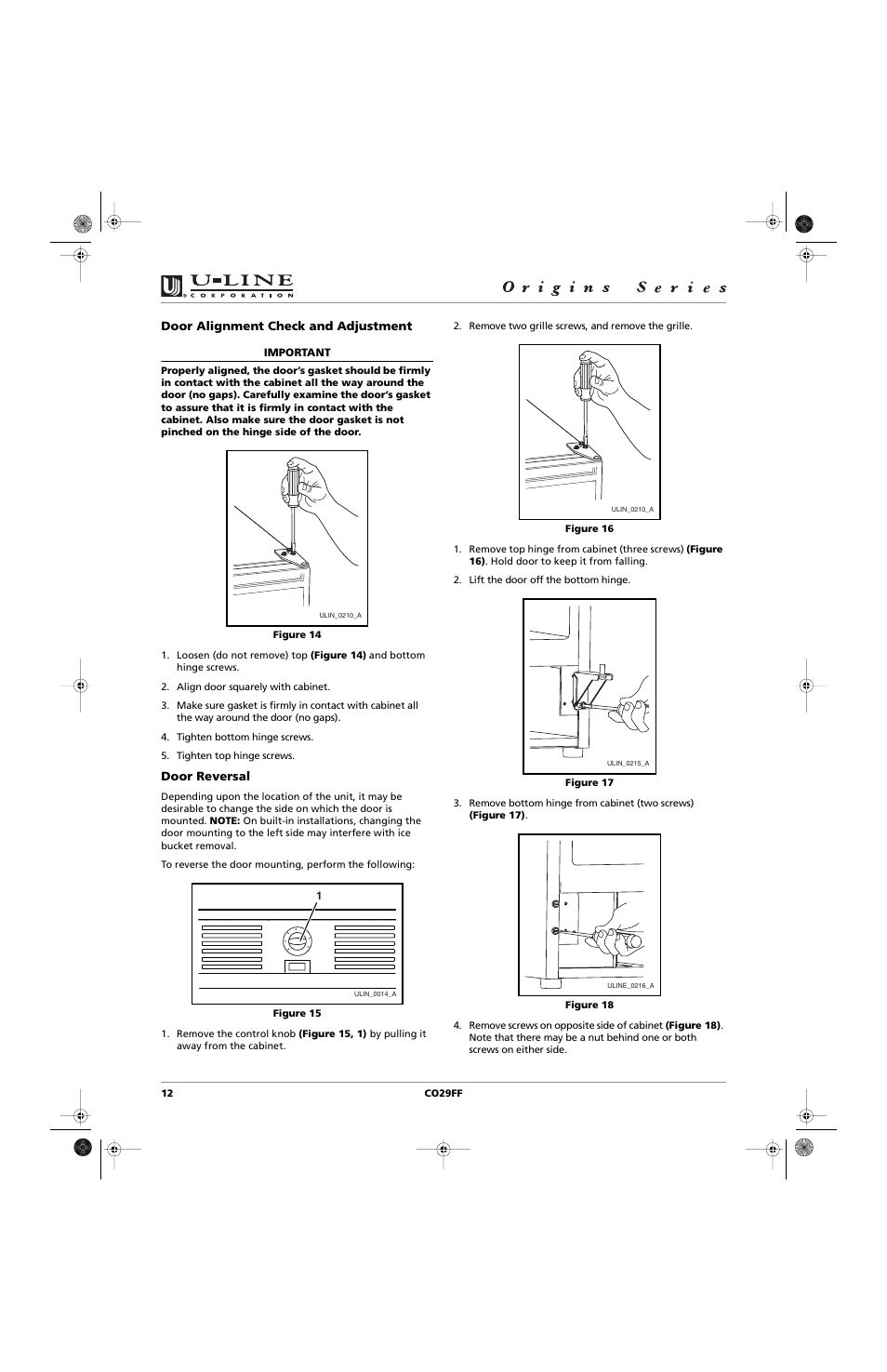 U-Line CO29FF User Manual | Page 12 / 20