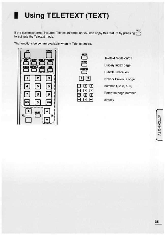 Using teletext (text), Mill | Uniden TL32TX1-AW User Manual | Page 35 / 60