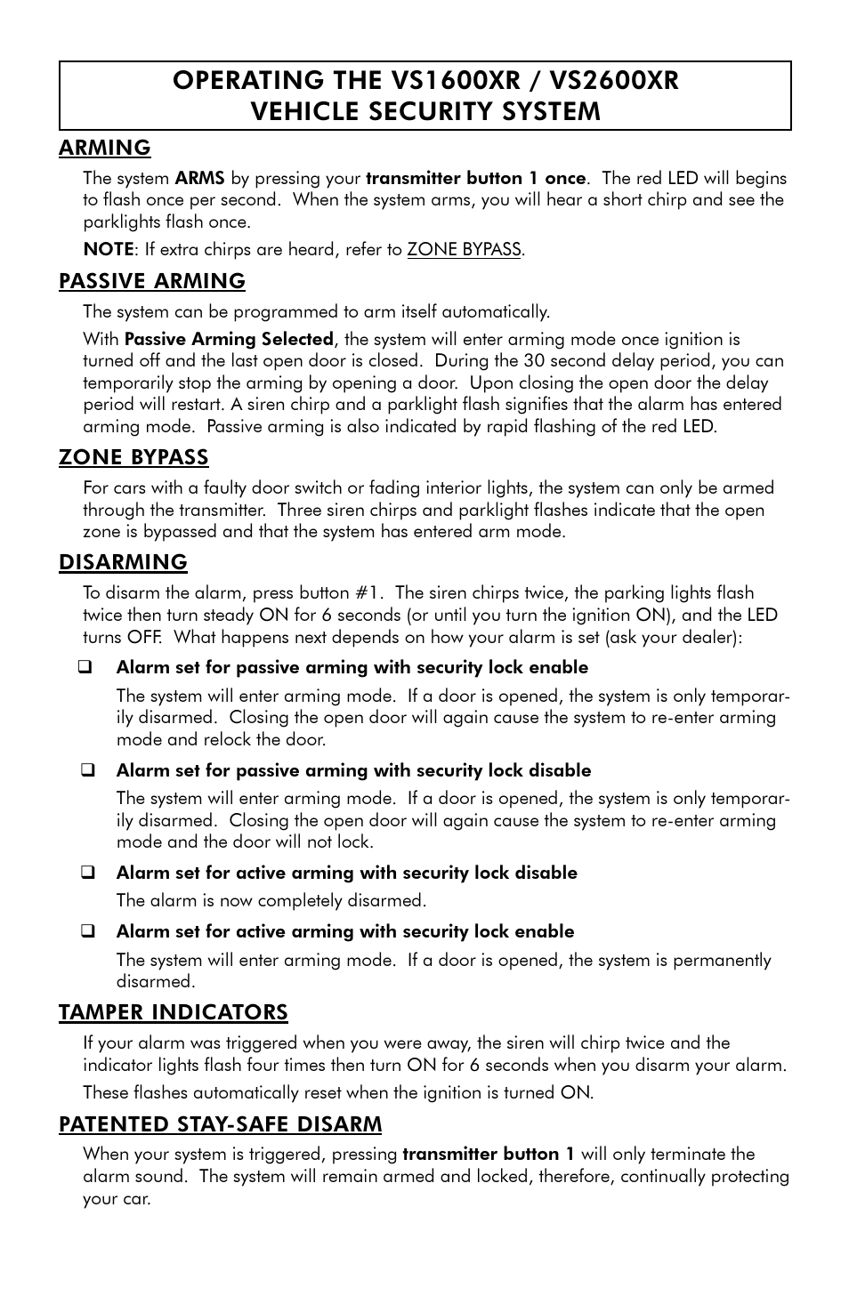Uniden VS1600XR User Manual | Page 2 / 4