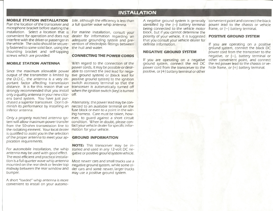 Installation | Uniden PC33X User Manual | Page 5 / 8