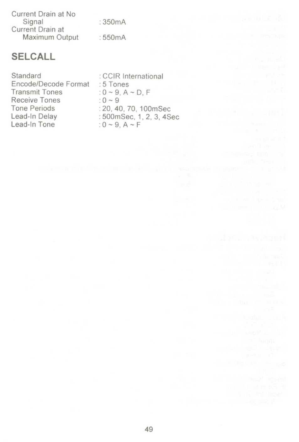 Selcall | Uniden UH-100 User Manual | Page 50 / 52