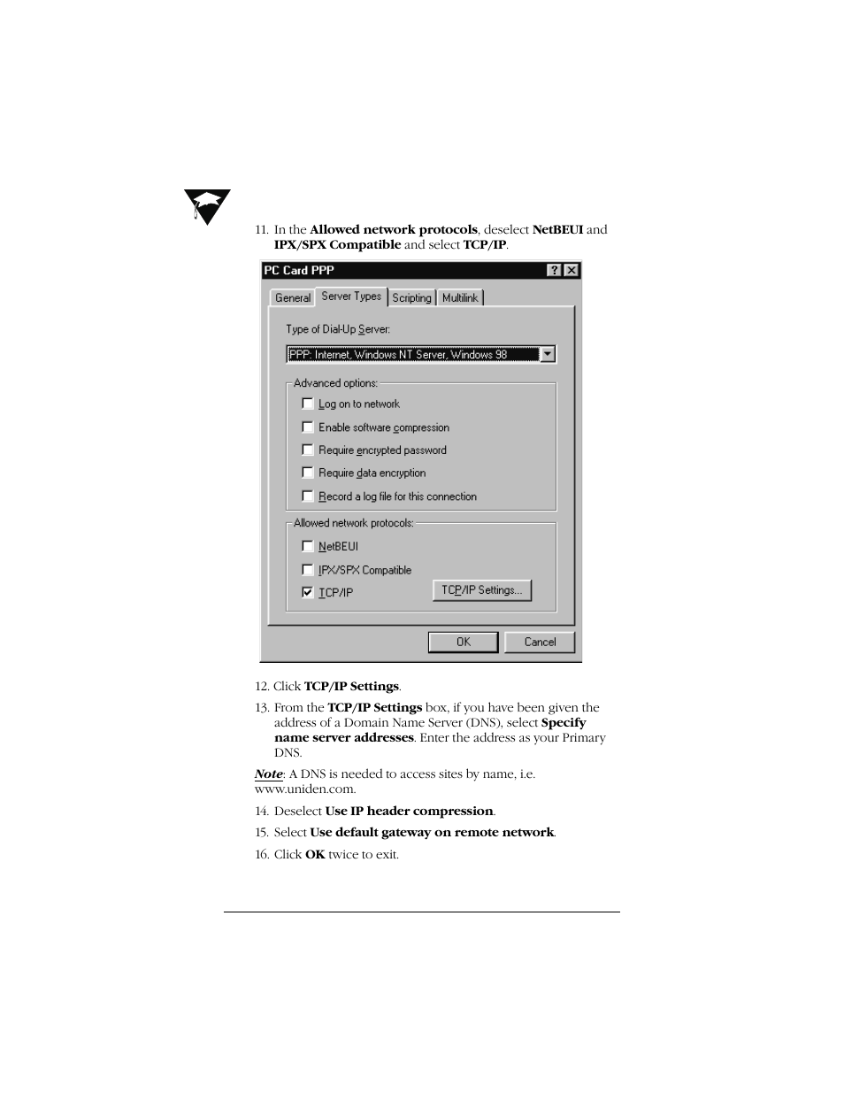 Uniden Data 2000 Wireless CDPD PC Card User Manual | Page 40 / 99