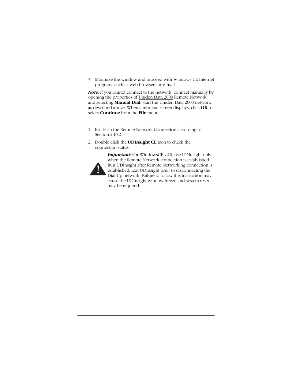 Uniden Data 2000 Wireless CDPD PC Card User Manual | Page 62 / 99