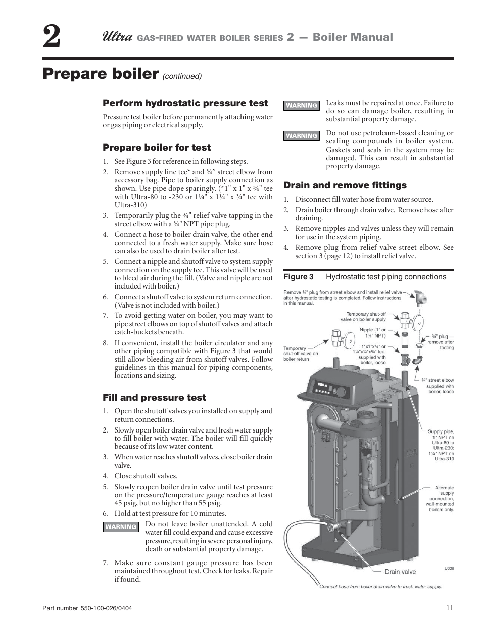 Prepare boiler, 2 — boiler manual | Ultra electronic -155 User Manual | Page 11 / 44