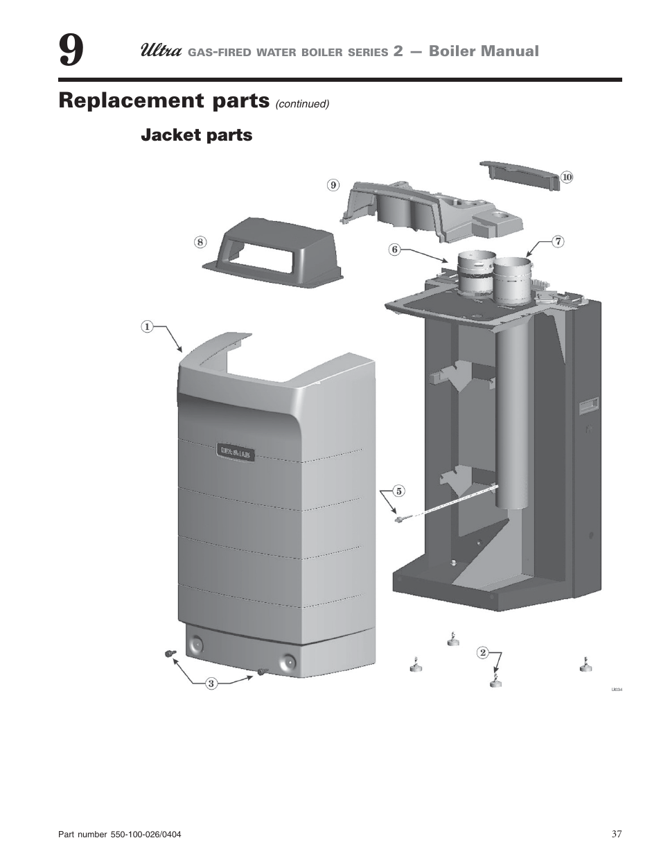 Replacement parts | Ultra electronic -155 User Manual | Page 37 / 44