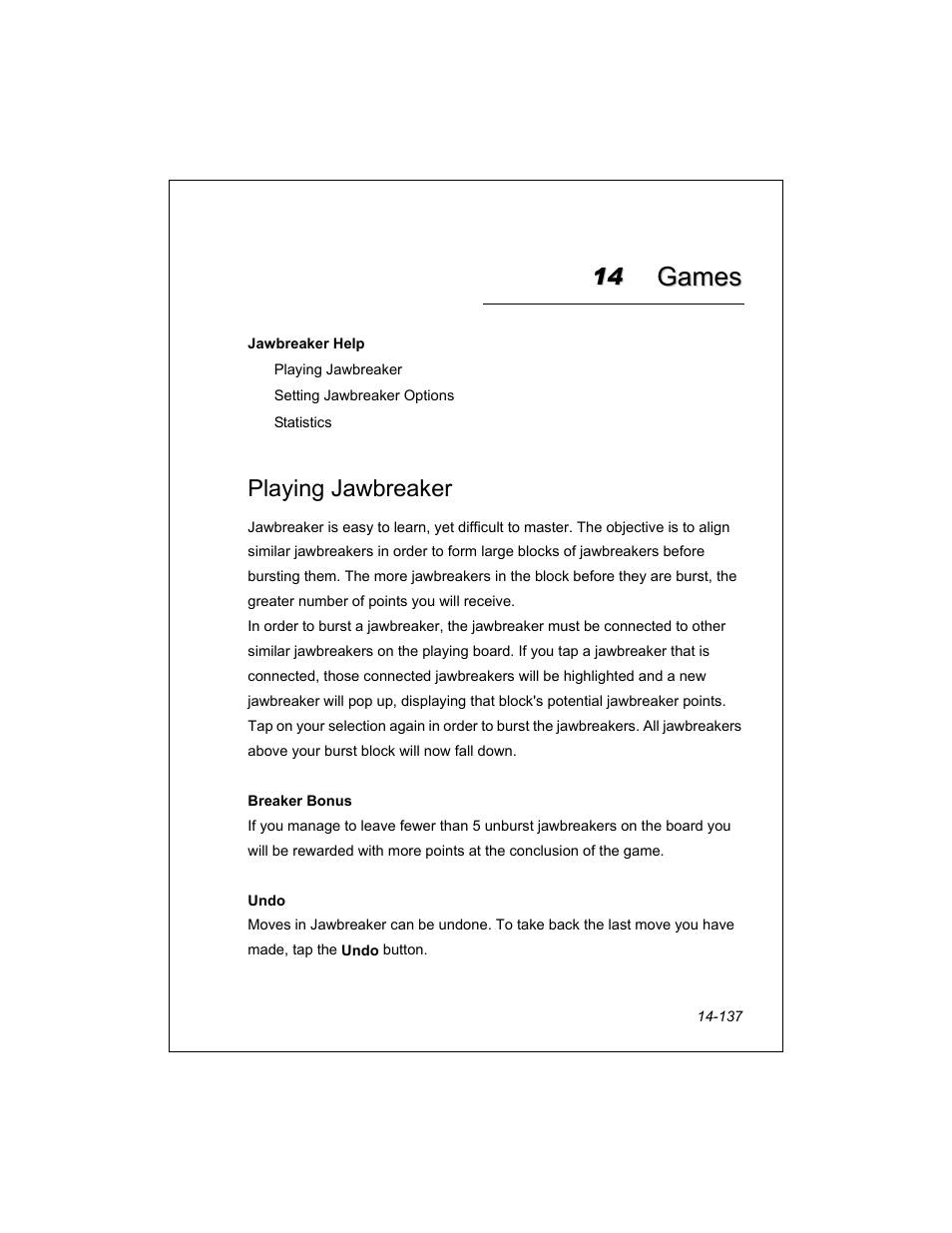 Playing jawbreaker | Unitech PA950 User Manual | Page 137 / 204