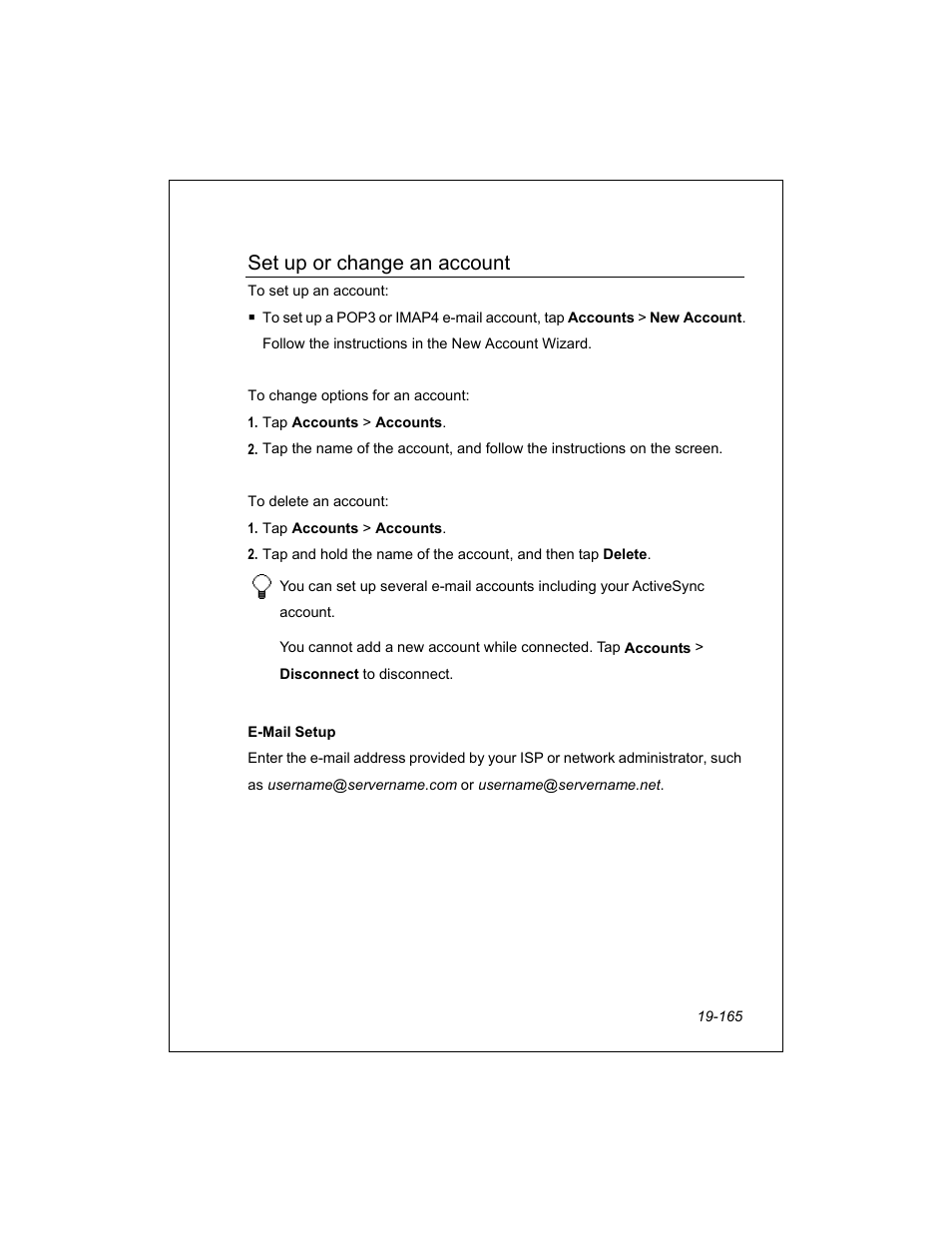 Set up or change an account | Unitech PA950 User Manual | Page 165 / 204