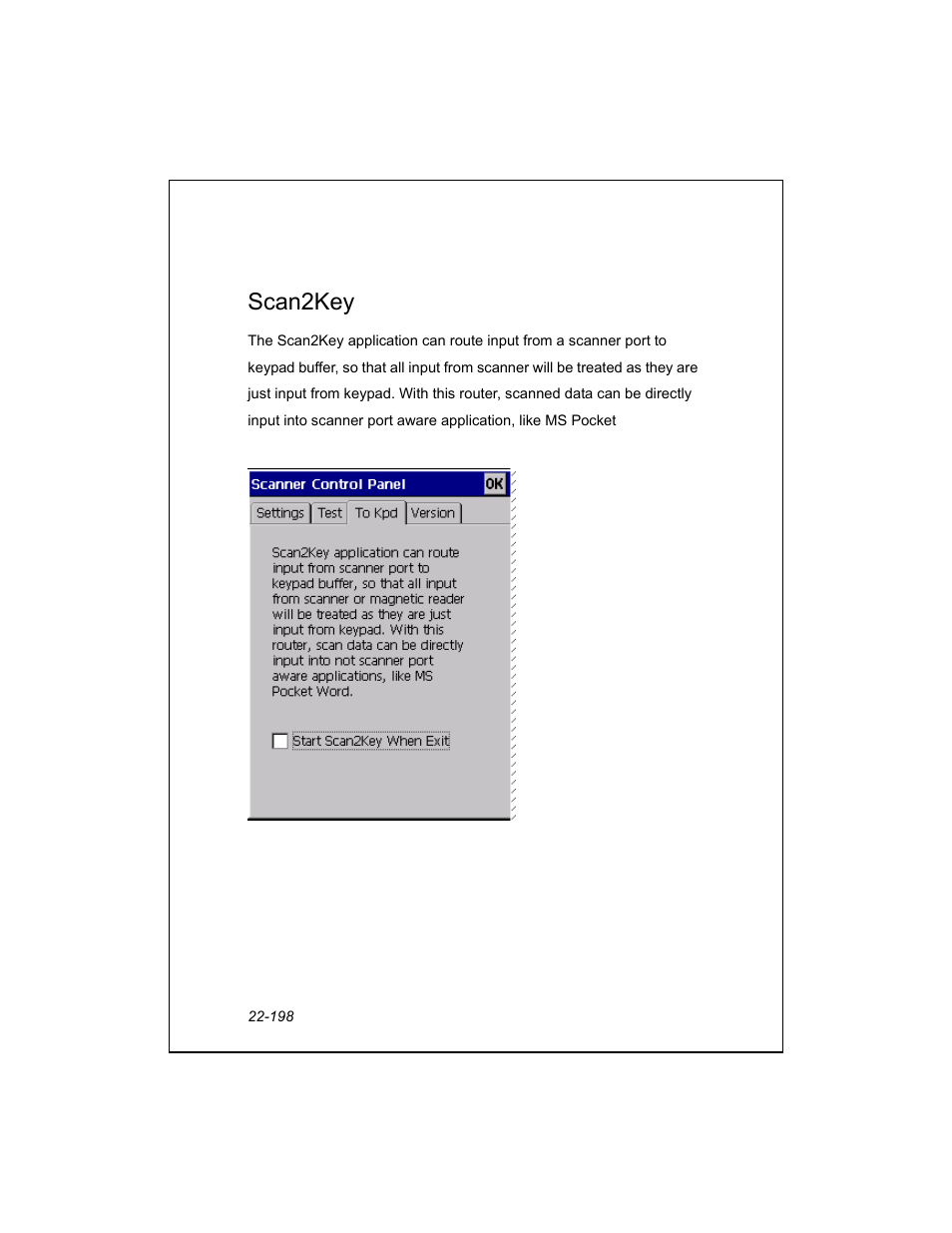 Scan2key | Unitech PA950 User Manual | Page 198 / 204