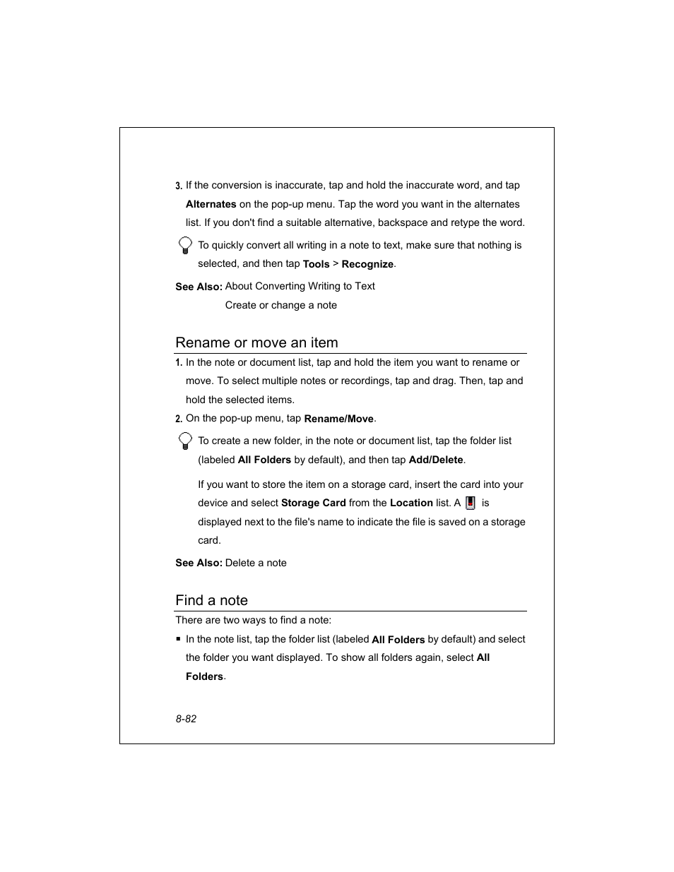 Rename or move an item | Unitech PA950 User Manual | Page 82 / 204
