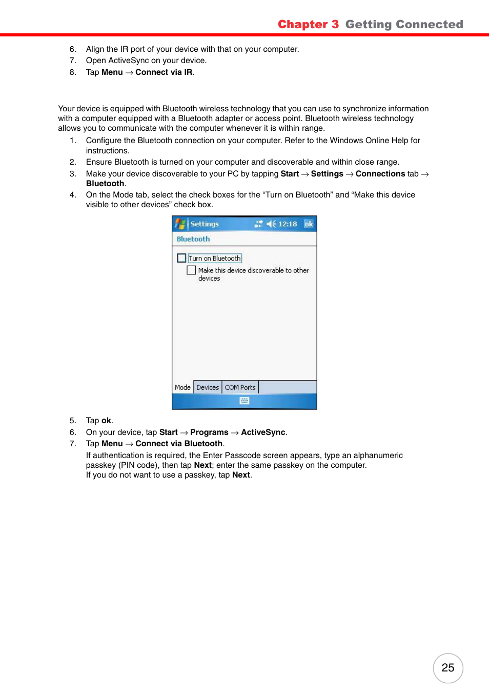 Chapter 3, Getting connected | Unitech ENTERPRISE PA500 User Manual | Page 31 / 84