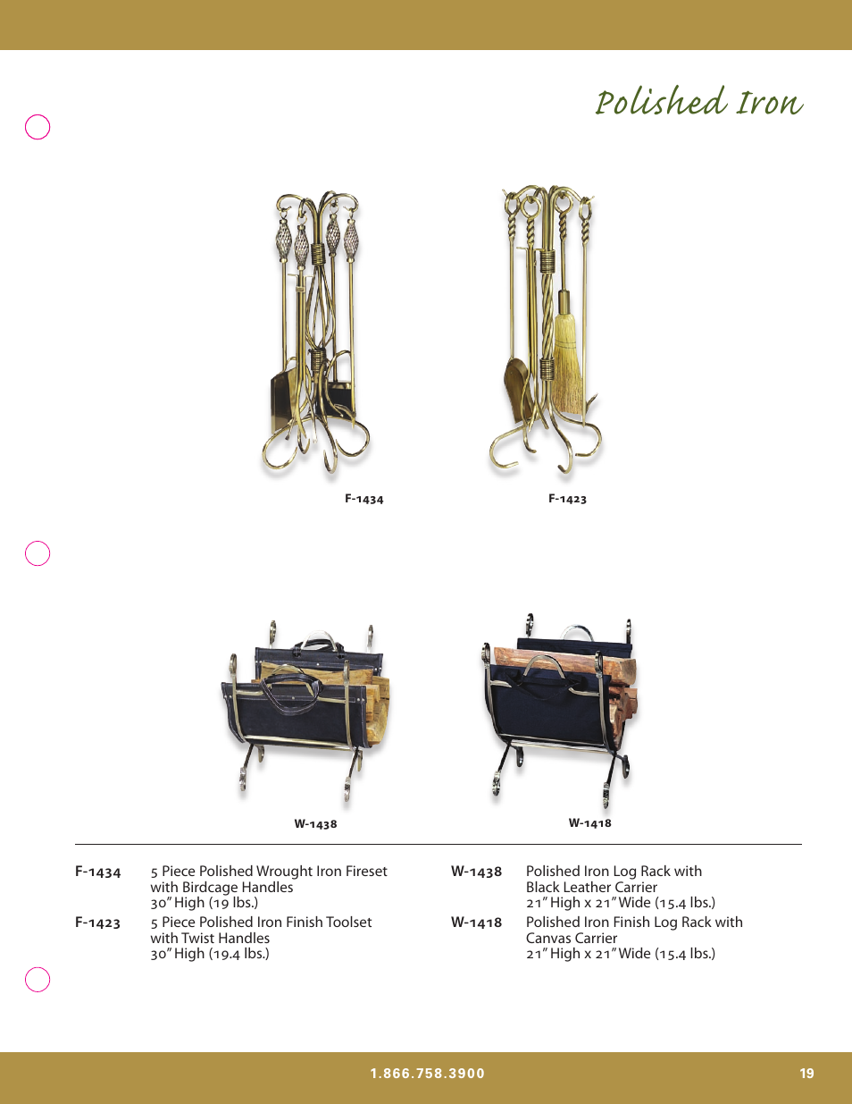 Polished iron | Uniflame S-7700 User Manual | Page 19 / 80