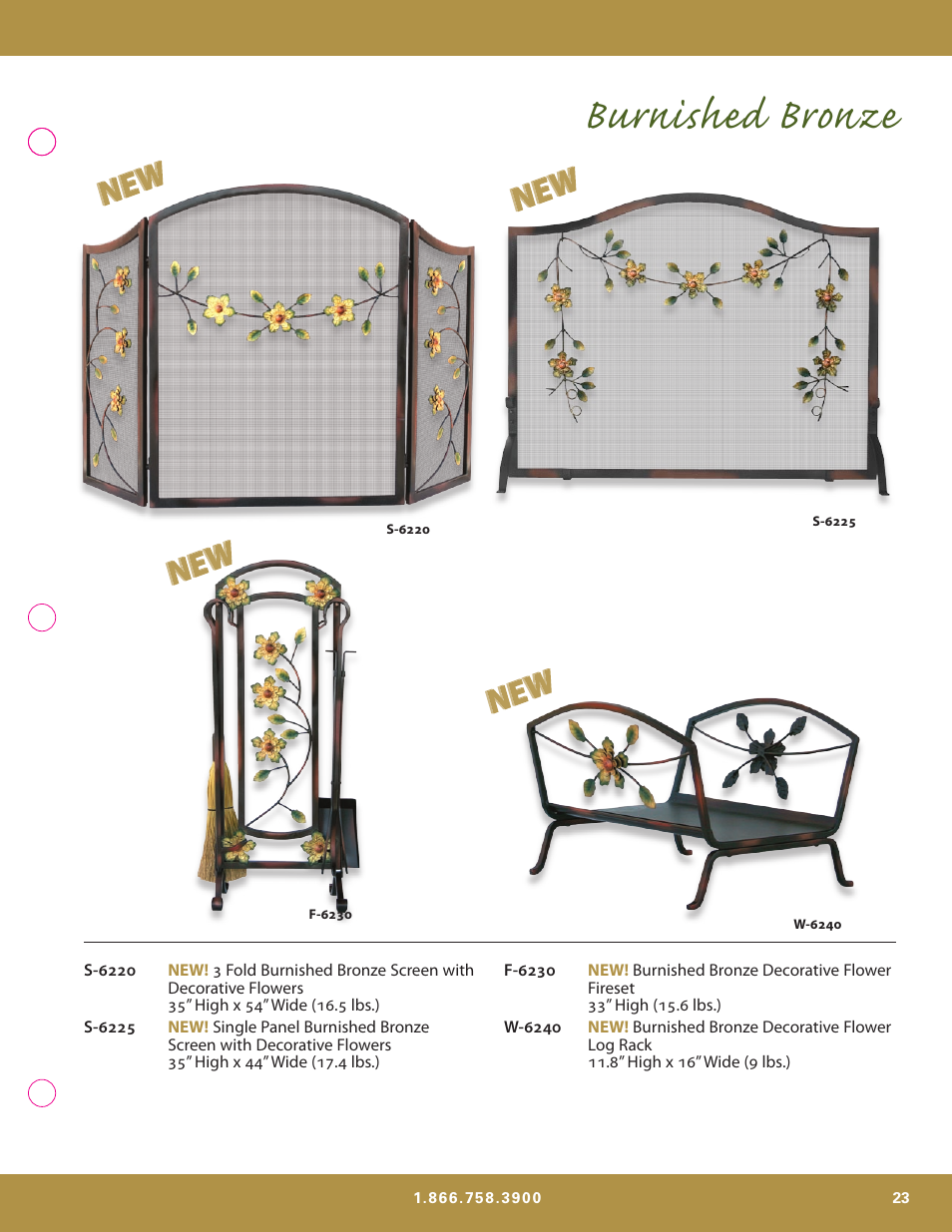 Burnished bronze | Uniflame S-7700 User Manual | Page 23 / 80