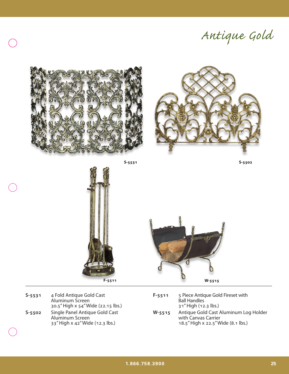 Antique gold | Uniflame S-7700 User Manual | Page 25 / 80