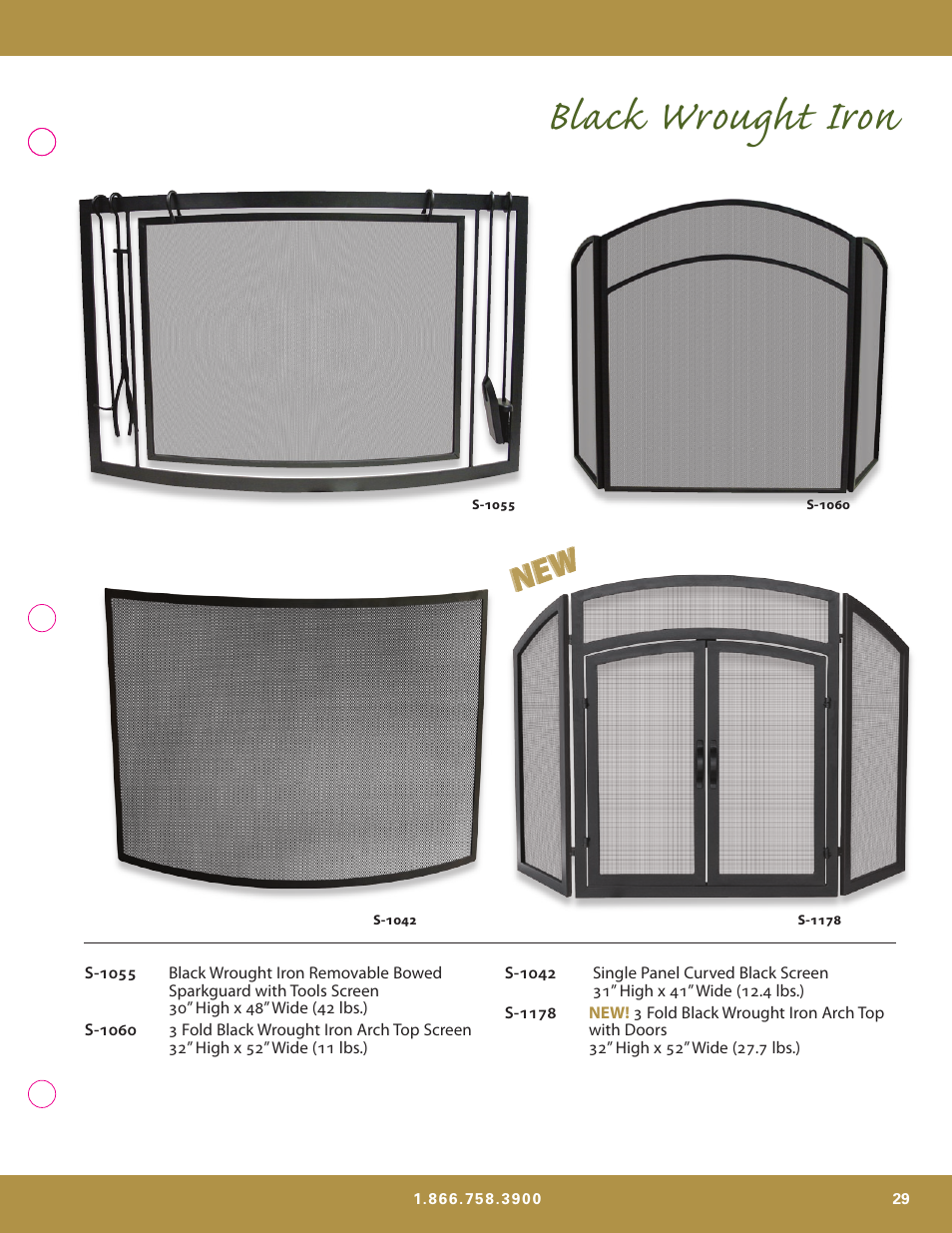 Black wrought iron | Uniflame S-7700 User Manual | Page 29 / 80