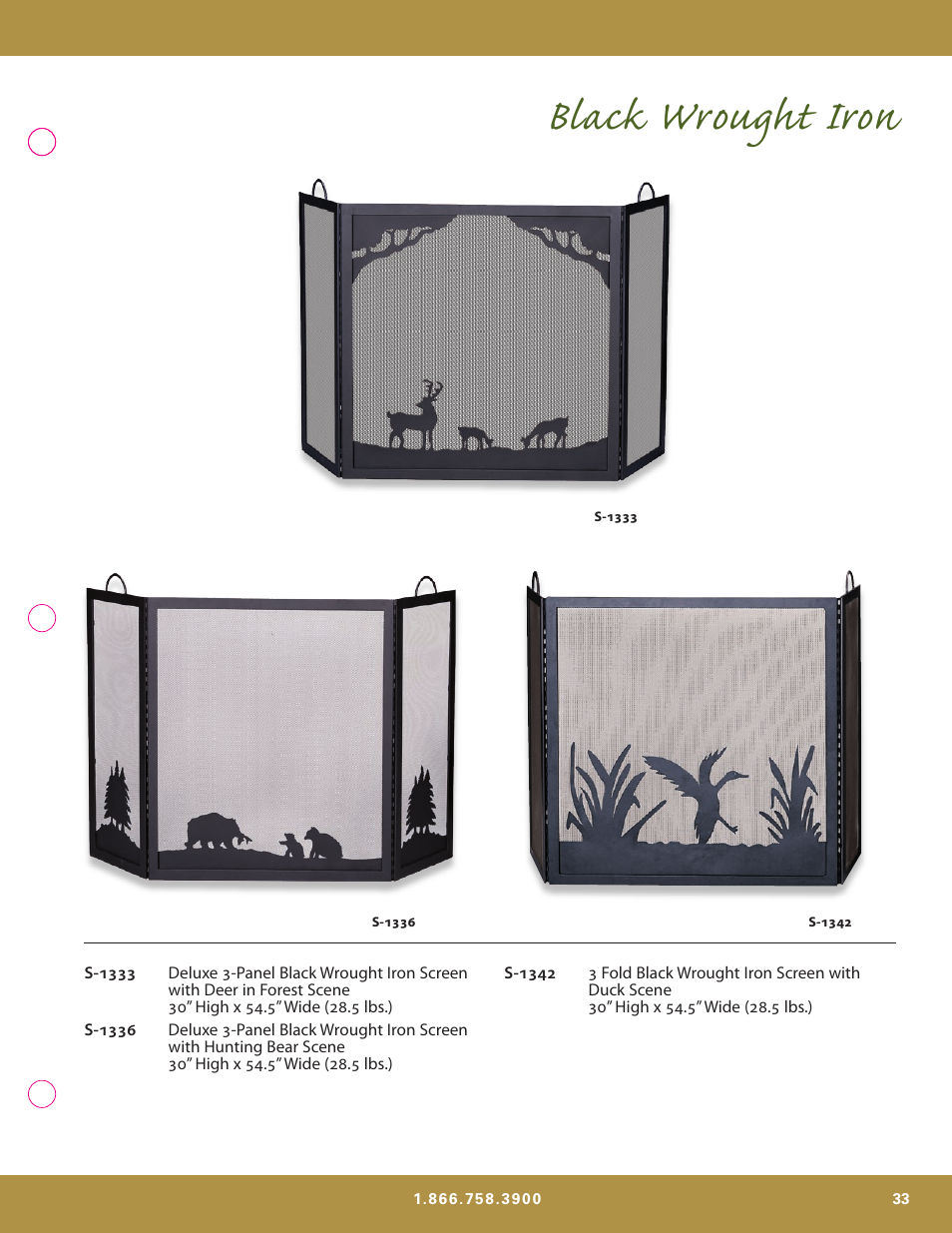 Black wrought iron | Uniflame S-7700 User Manual | Page 33 / 80