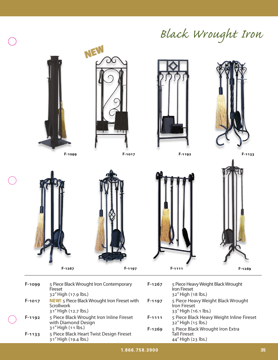 Black wrought iron | Uniflame S-7700 User Manual | Page 35 / 80