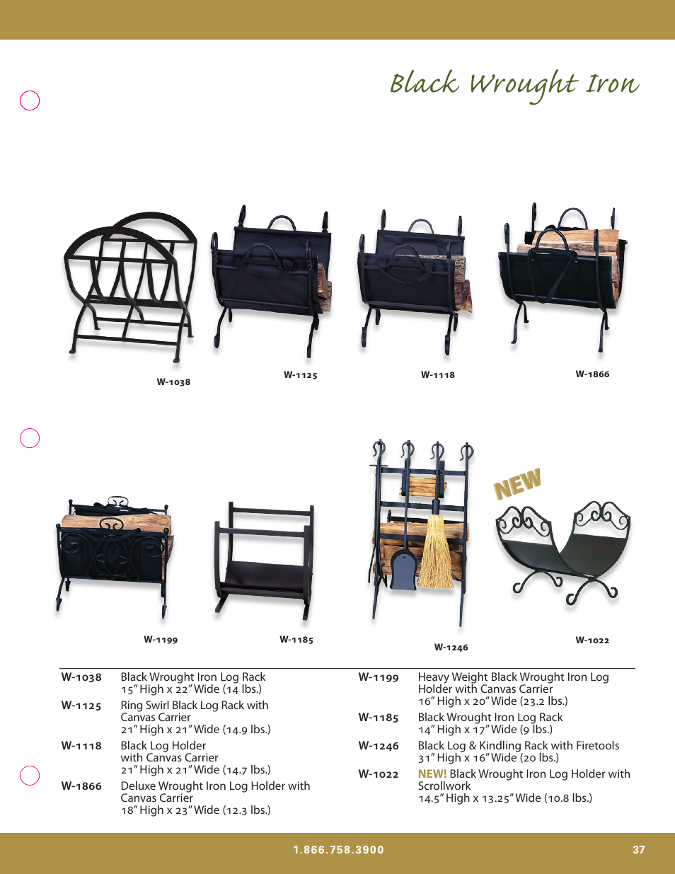 Black wrought iron | Uniflame S-7700 User Manual | Page 37 / 80