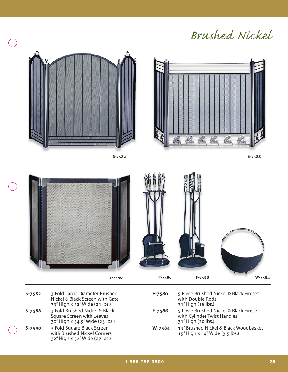Brushed nickel | Uniflame S-7700 User Manual | Page 39 / 80
