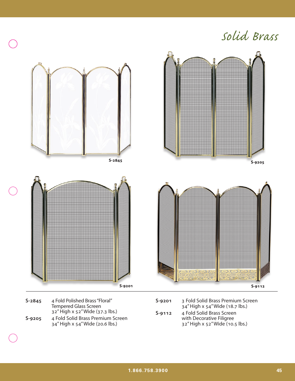 Solid brass | Uniflame S-7700 User Manual | Page 45 / 80