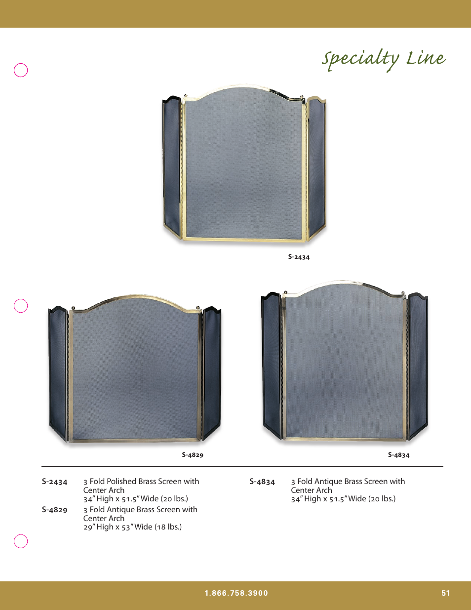 Specialty line | Uniflame S-7700 User Manual | Page 51 / 80