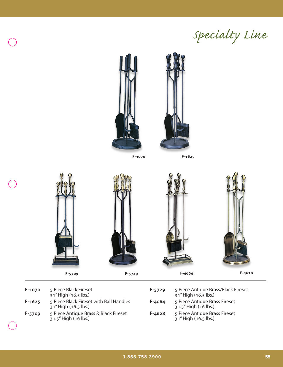 Specialty line | Uniflame S-7700 User Manual | Page 55 / 80
