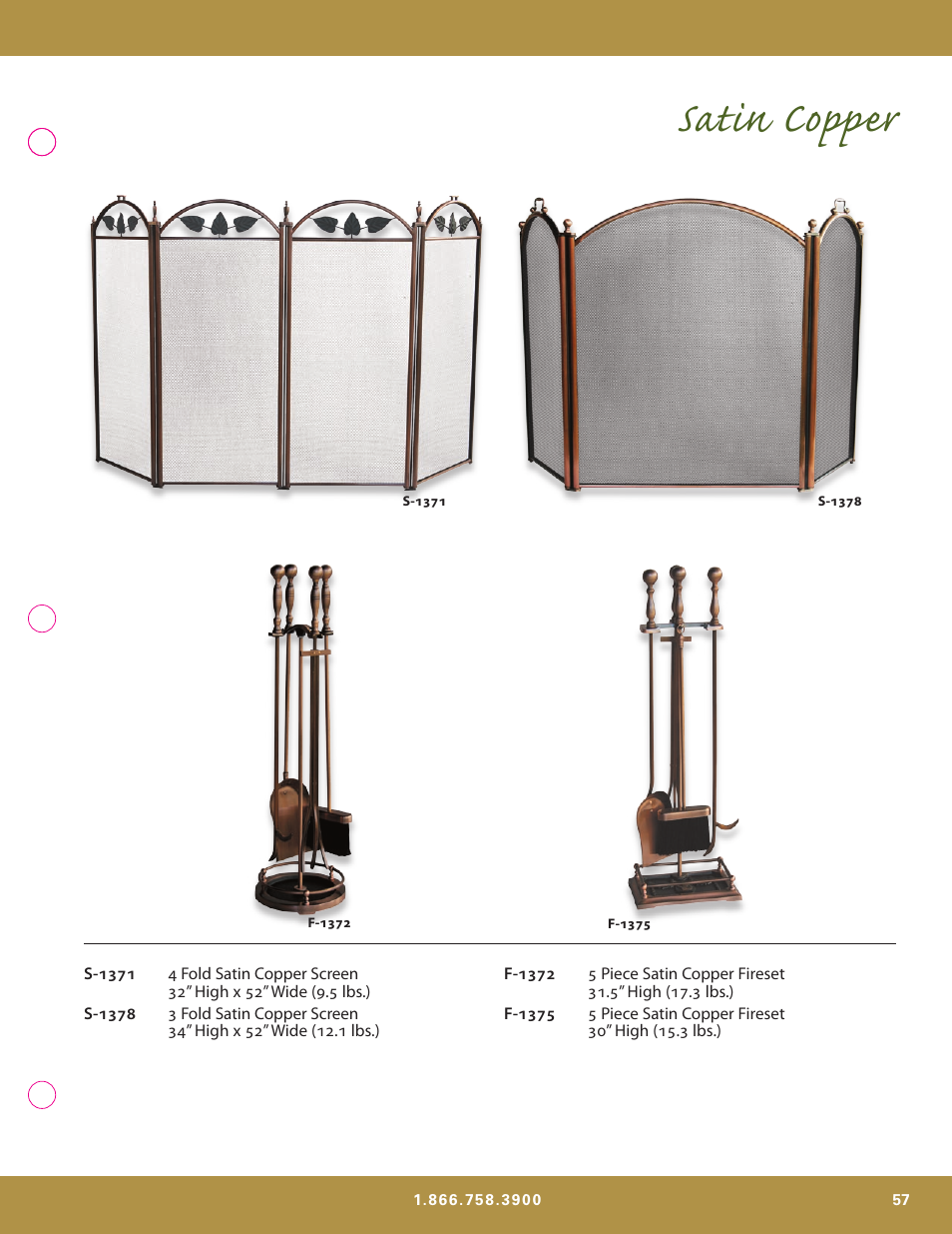 Satin copper | Uniflame S-7700 User Manual | Page 57 / 80