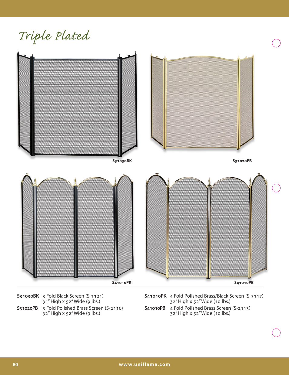 Triple plated | Uniflame S-7700 User Manual | Page 60 / 80
