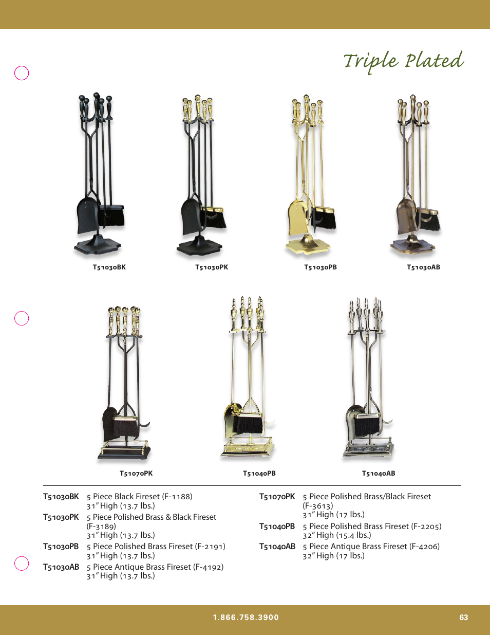 Triple plated | Uniflame S-7700 User Manual | Page 63 / 80