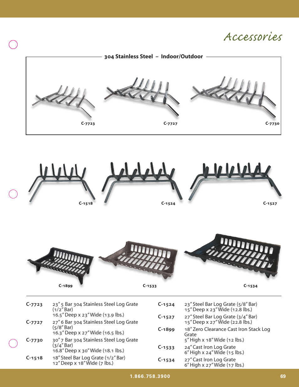Accessories | Uniflame S-7700 User Manual | Page 69 / 80