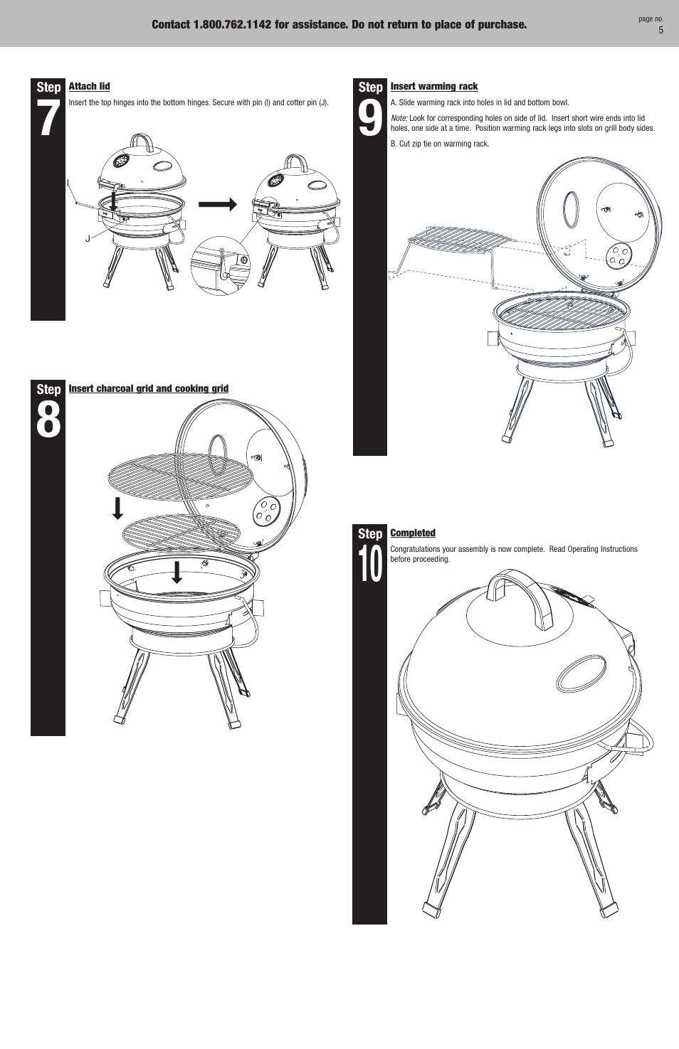Uniflame Outdoor Charcoal Barbecue Grill NBC1402 User Manual | Page 5 / 12