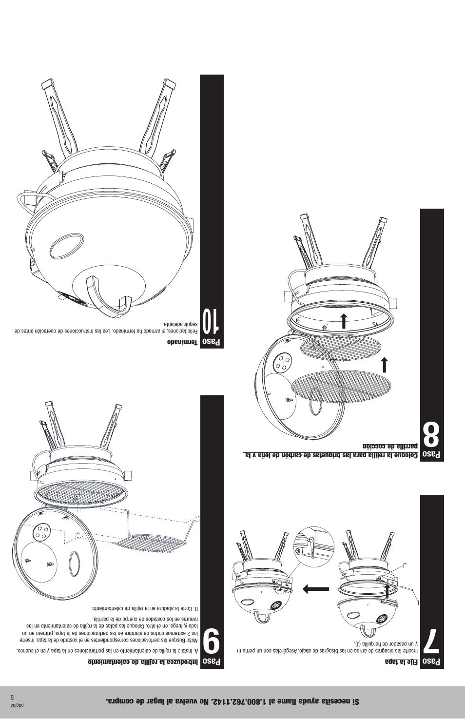 Paso | Uniflame Outdoor Charcoal Barbecue Grill NBC1402 User Manual | Page 8 / 12