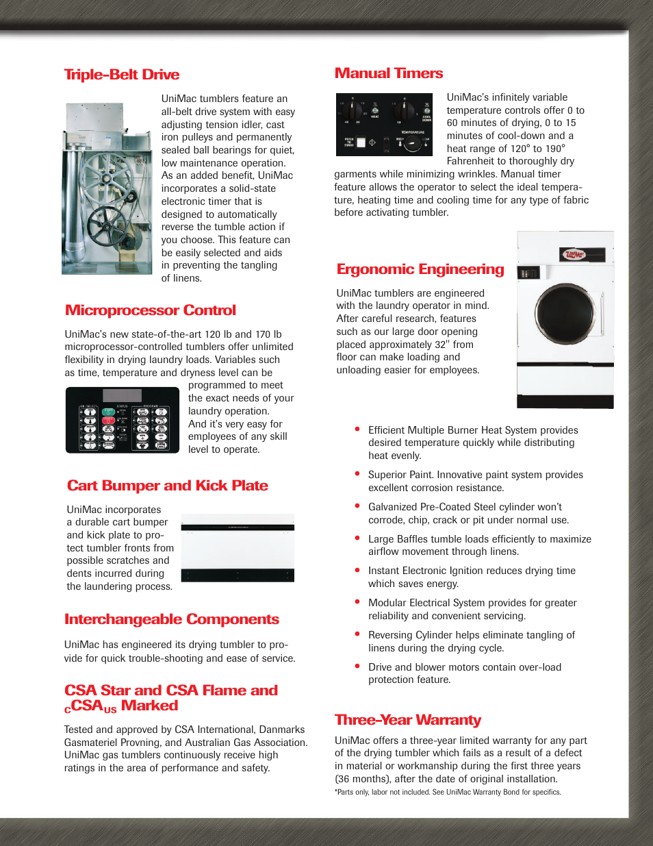 Unimac Clothes Dryer User Manual | Page 3 / 4