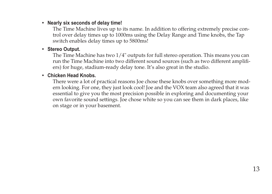 Vox Pedal User Manual | Page 13 / 63