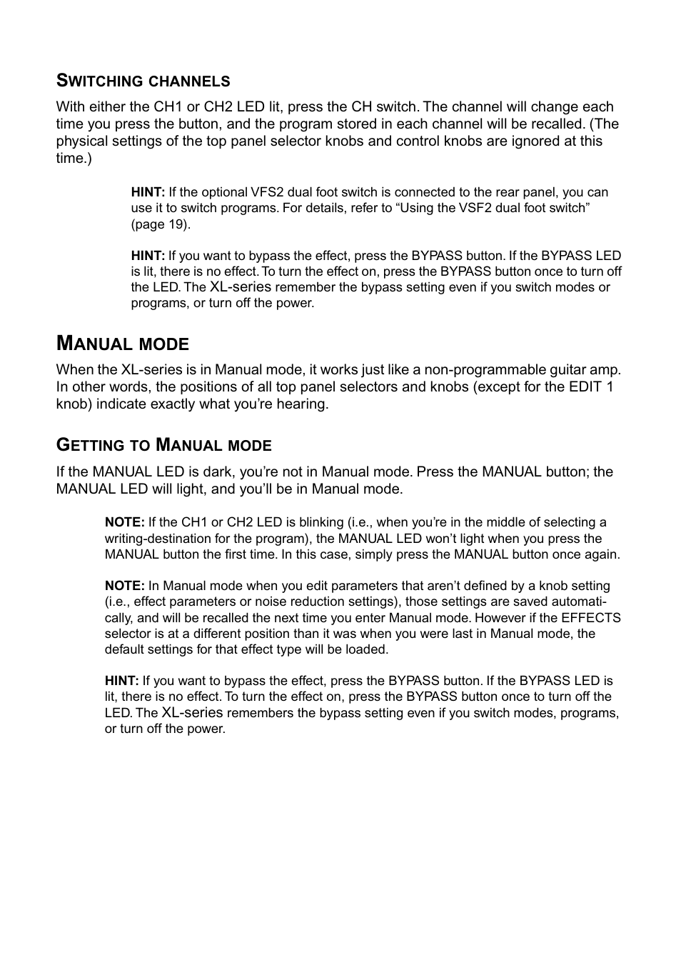 Manual mode | Vox AD100VT-XL User Manual | Page 14 / 35