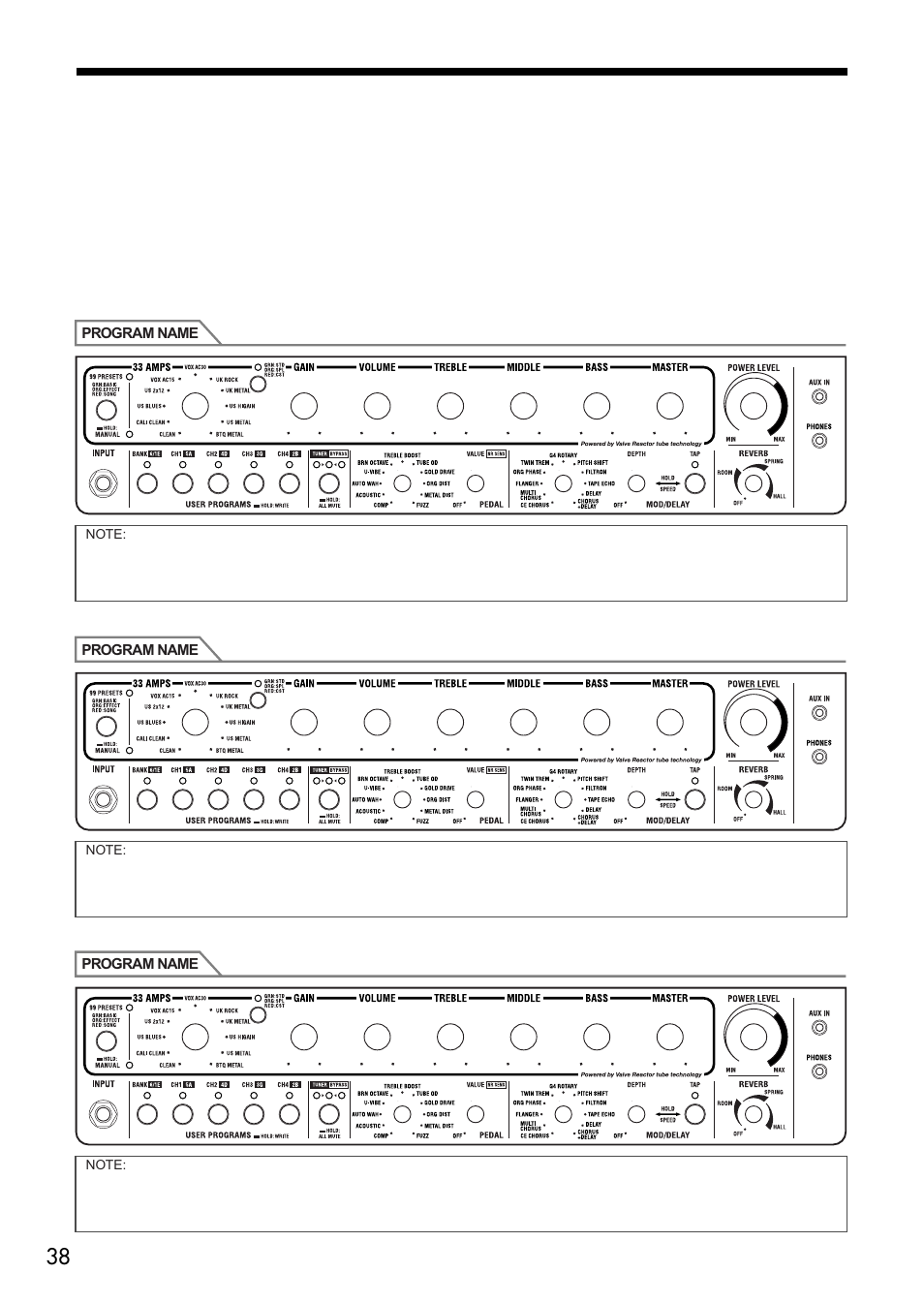 Vox VT80+ User Manual | Page 38 / 40