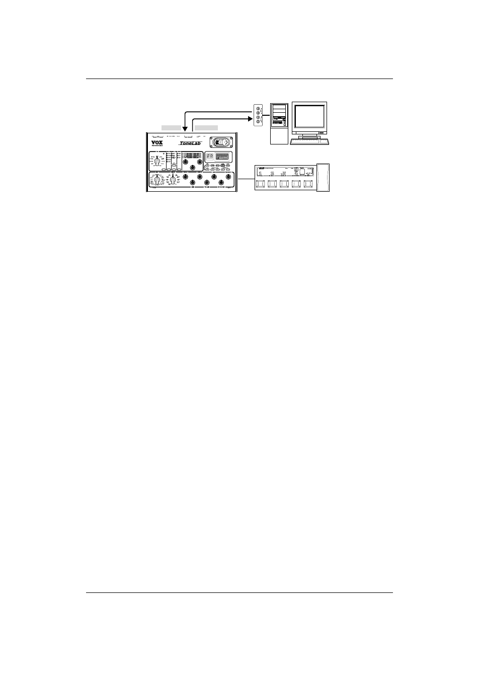Setting the midi channel (global “midi ch”), Program change (global “pchg out”), P.46) | Midi c, Global “midi ch”), Global “pchg out”), Etting, Hannel, Rogram, Hange | Vox E 1 User Manual | Page 56 / 76